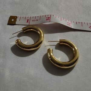 Gold Plated Chunky Open Hoop Earrings